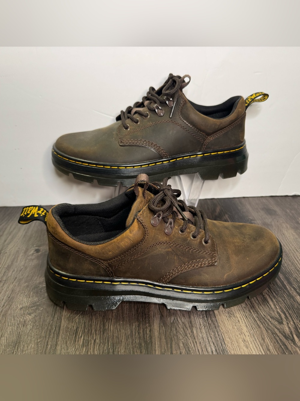 🔥Dr. Martens Reeder Crazy Horse Leather Utility Boot Size 9M Dark Brown Shoes